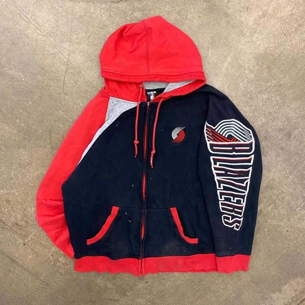 Vintage Portland Trail Blazers NBA Basketball Full Zip Hoodie 2000s Size XL